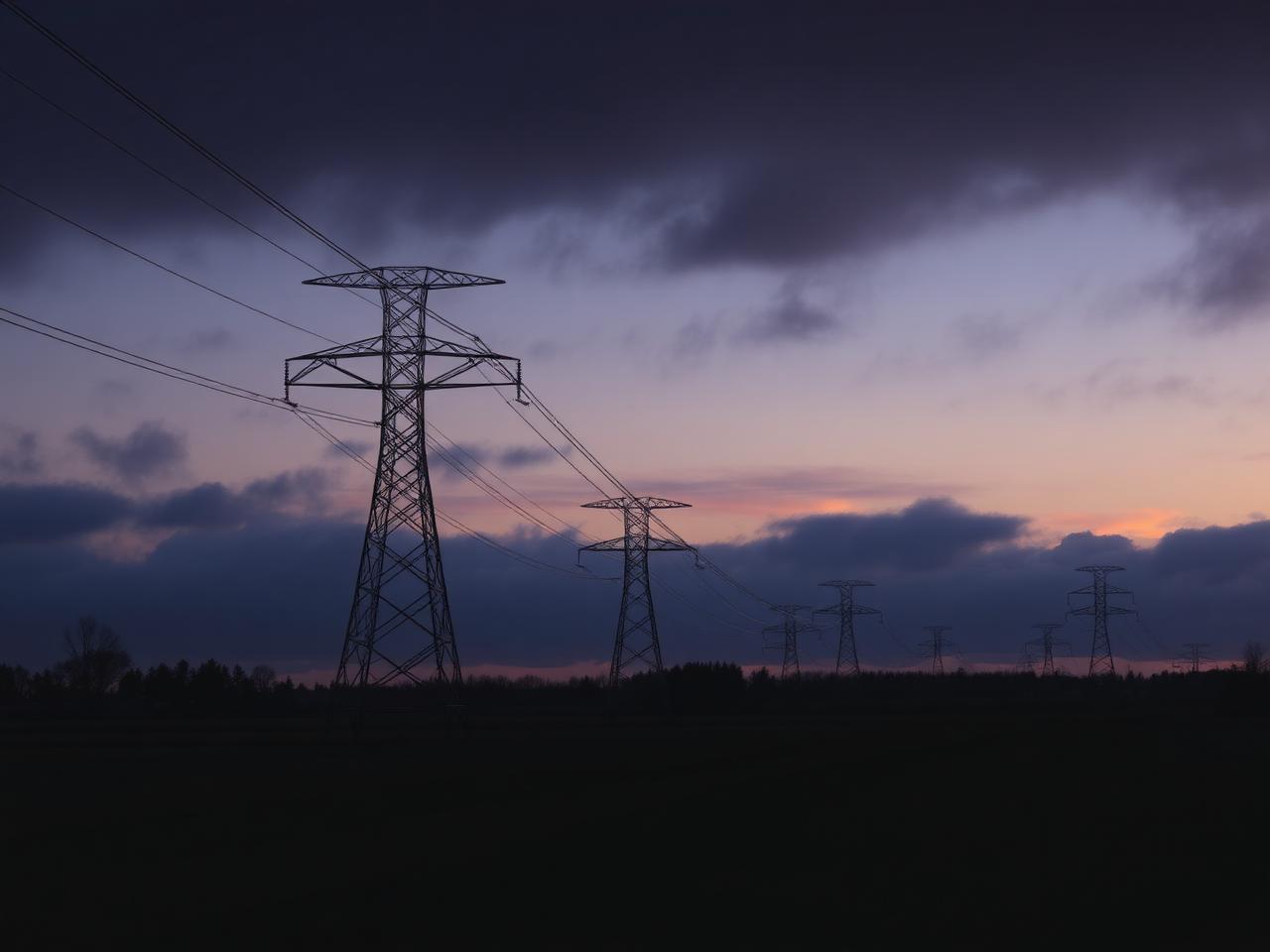 Transmission lines across Canadian farmland